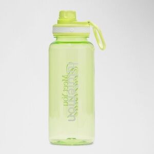 lululemon athletica back to life water bottle clear green tennis graphic